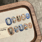 [Jenney Cat Dream]   (Handmade press on nails)  Short/Squoval Nails 10pcs/set