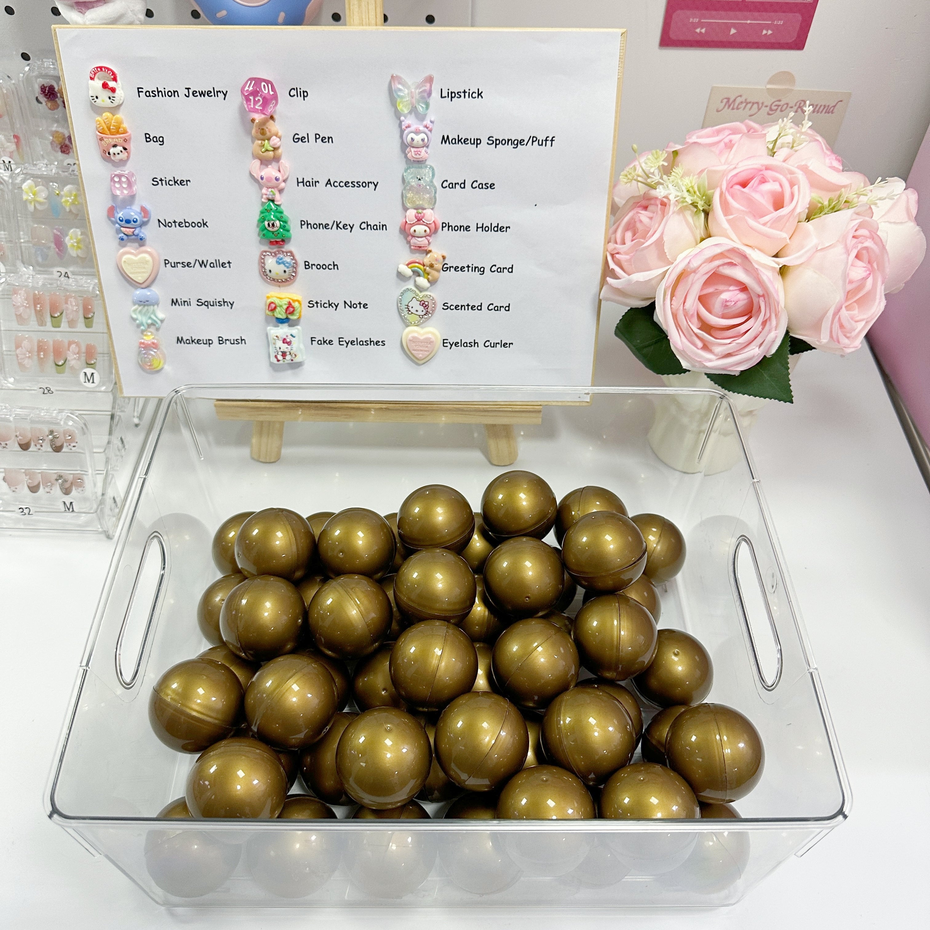 【GOLD LUCKY BALL】Luxury Handmade Press On Nails 10pcs/set