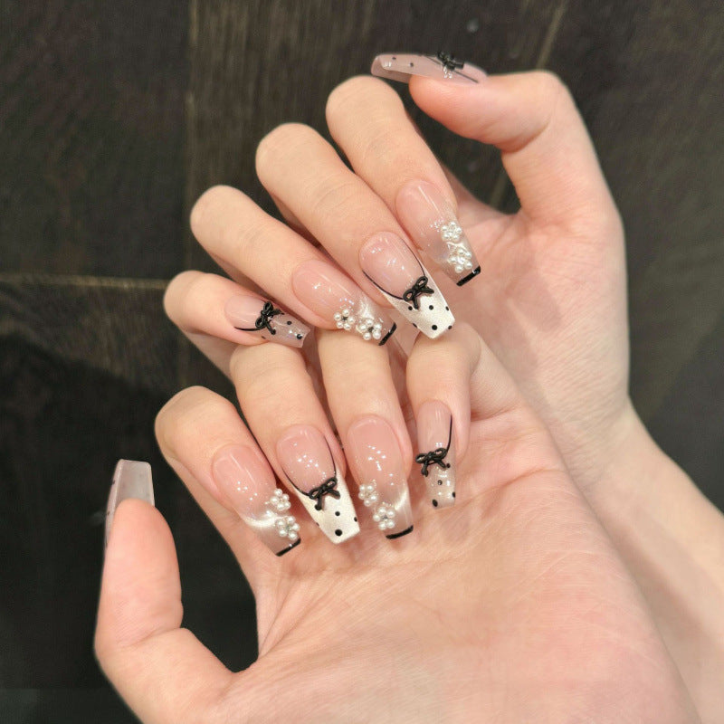 [Miss Pink Ballet]   (Handmade press on nails)  Medium/Ballerina Nails 10pcs/set MRK414