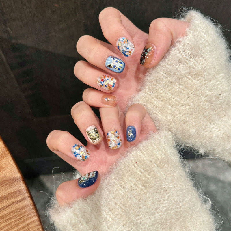 [Jenney Cat Dream]   (Handmade press on nails)  Short/Squoval Nails 10pcs/set