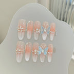 [3D Dancing Butterfly]   (Handmade press on nails)  Long/Oval Nails 10pcs/set