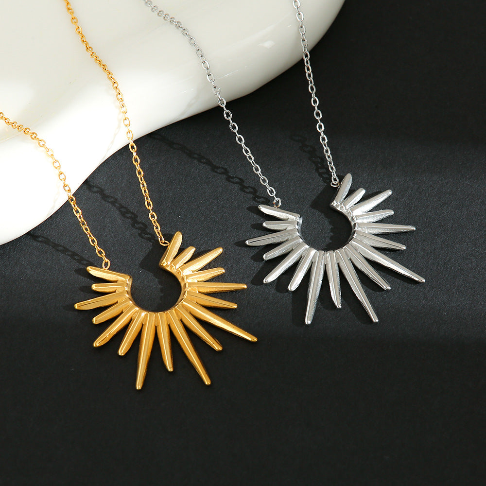Vintage Sunflower Necklace Surgical Steel Botanical Jewelry for Women
