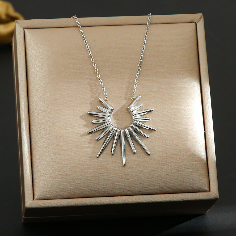 Vintage Sunflower Necklace Surgical Steel Botanical Jewelry for Women