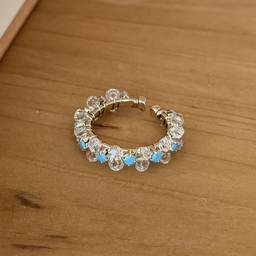 Luxury Handmade beaded Adjustable ring Niche Elegance Open ring Fashion Jewelry