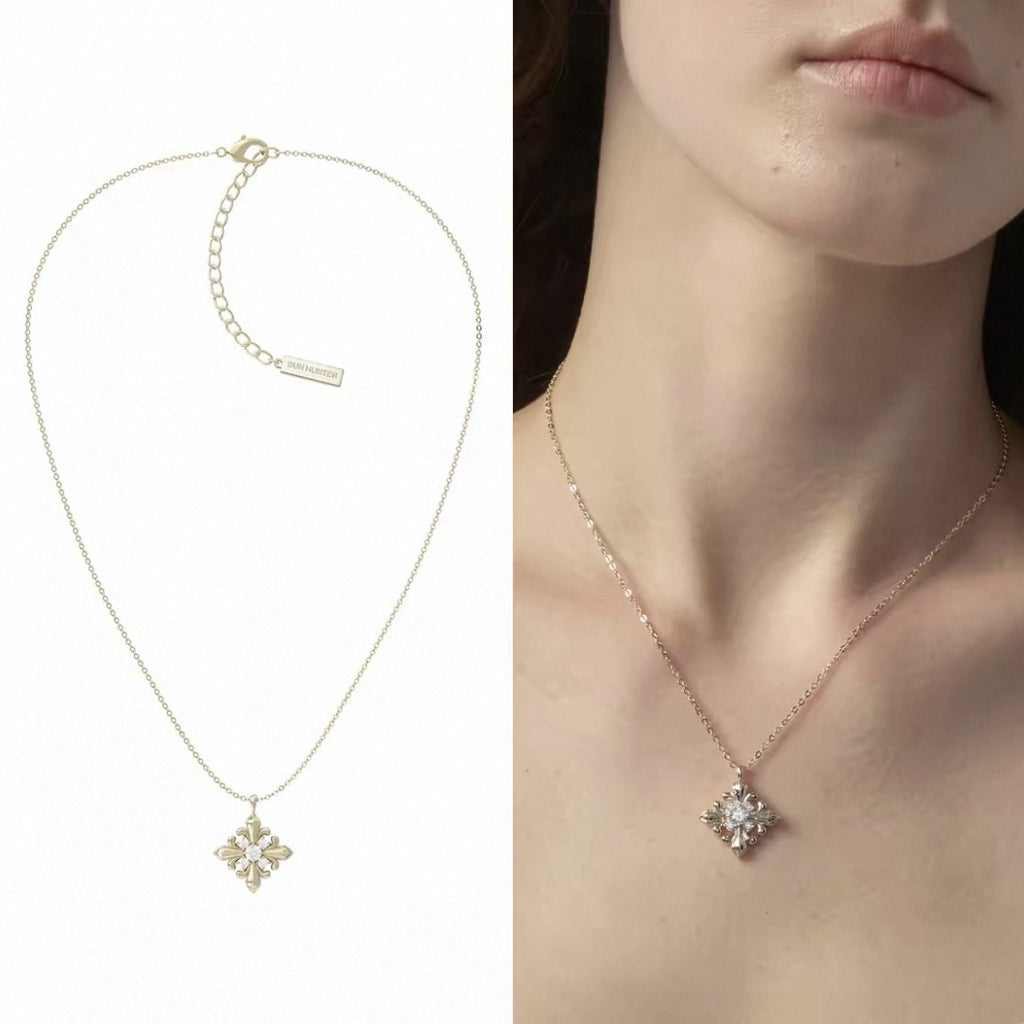 Minimalist Flower Necklace Premium Niche Designer Chain Light Titanium Gold Plated Bracelet Fashion Jewelry