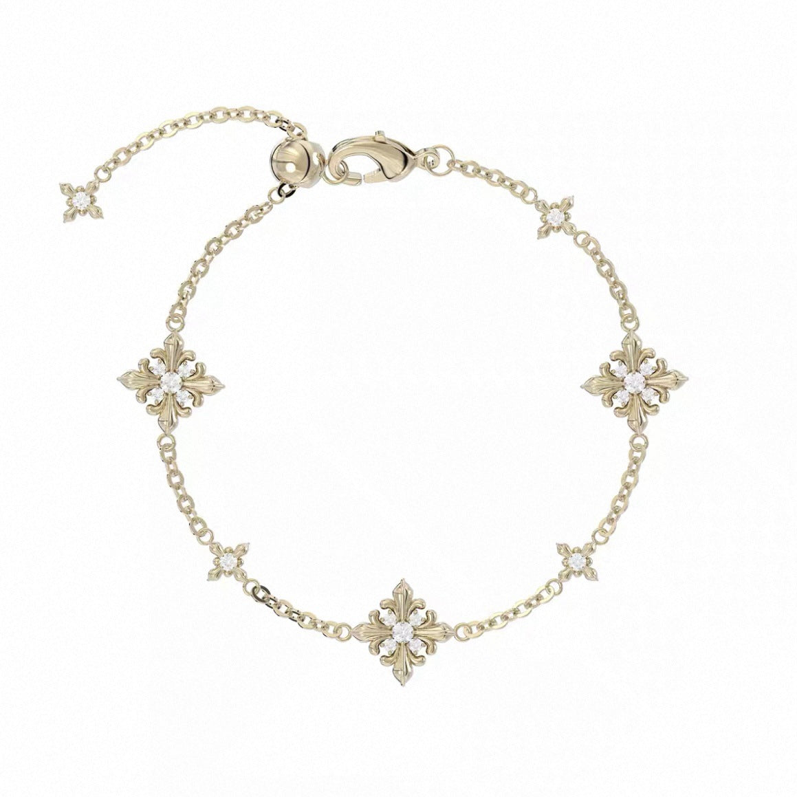 Minimalist Flower Necklace Premium Niche Designer Chain Light Titanium Gold Plated Bracelet Fashion Jewelry