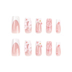 [Sweet 3D Flowers ]   Long/Coffin Nails    press on nails   24pcs/set