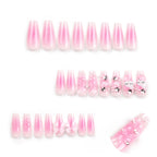 [Pink Sweet Cat]   Long/Coffin Nails    press on nails   24pcs/set