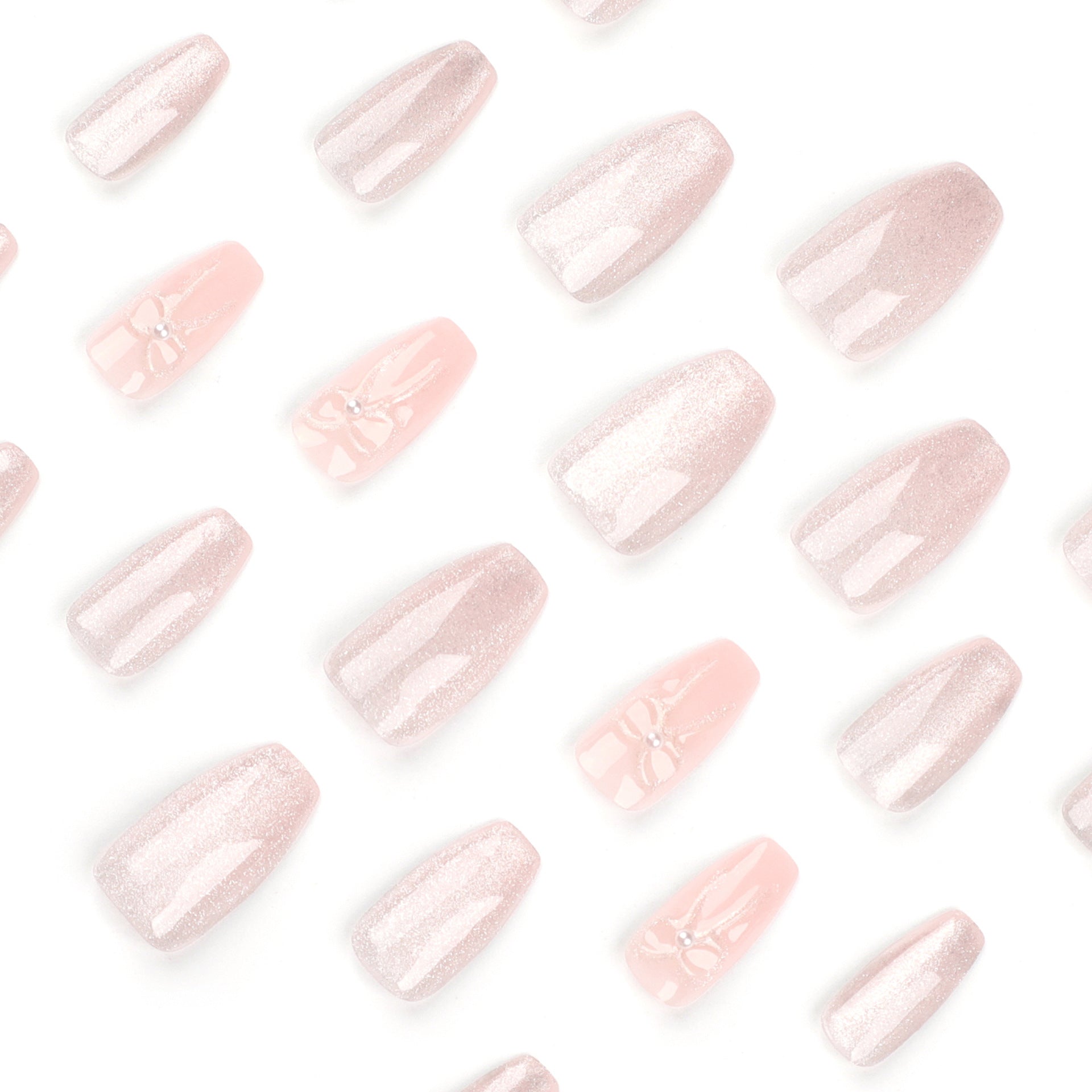[3D Pink Bowknot]   Medium/Ballerina Nails    press on nails   24pcs/set