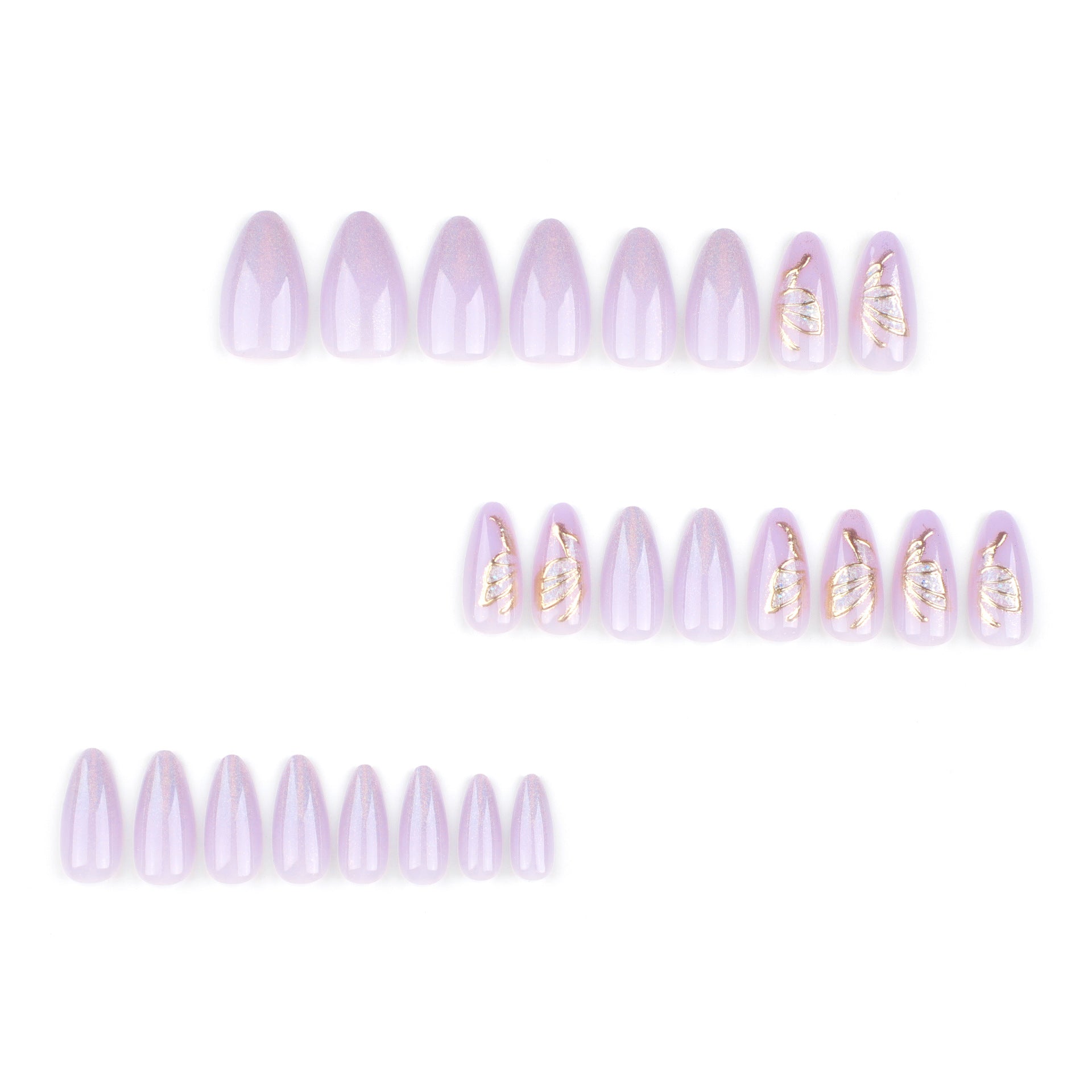 [Purple Butterfly]   Medium/Almond Nails    press on nails   24pcs/set