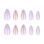 [Purple Butterfly]   Medium/Almond Nails    press on nails   24pcs/set