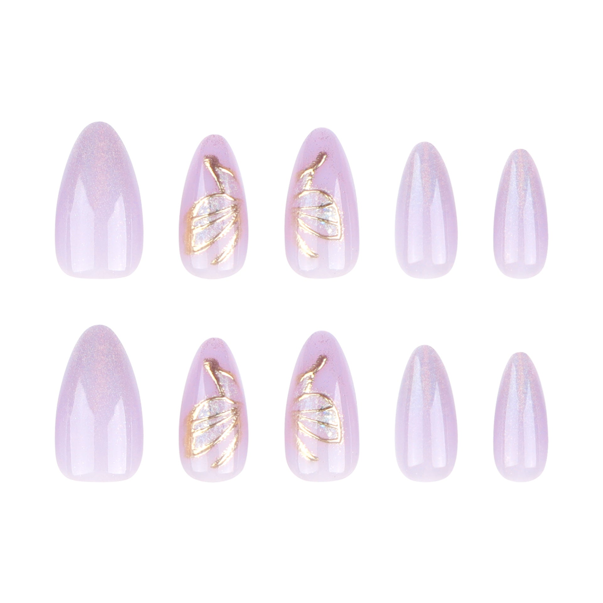 [Purple Butterfly]   Medium/Almond Nails    press on nails   24pcs/set