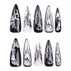 [Dark Black Butterfly]   Long/Stiletto Nails    press on nails   24pcs/set