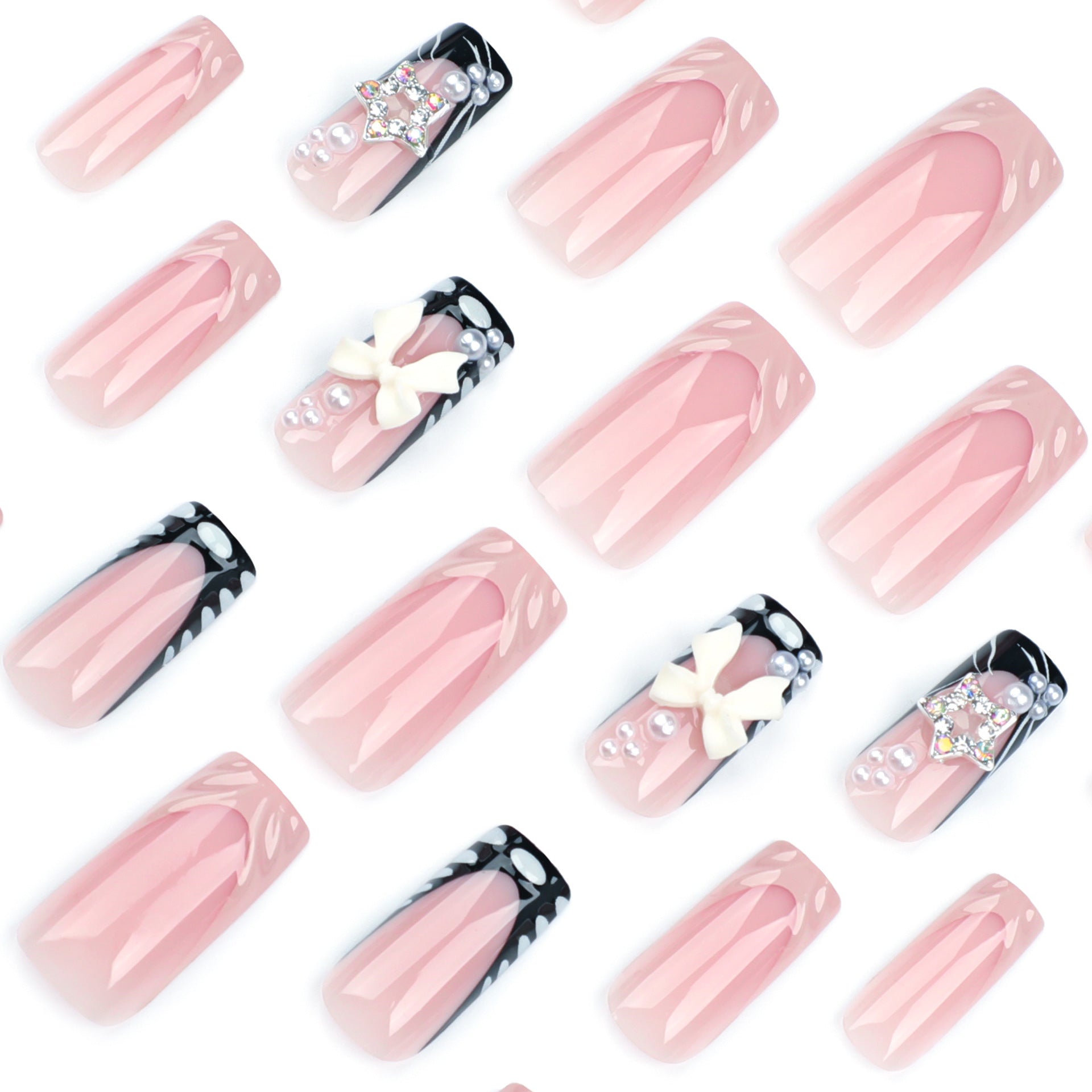 [Blink 3D Bowknot]   Medium/Coffin Nails    press on nails   24pcs/set