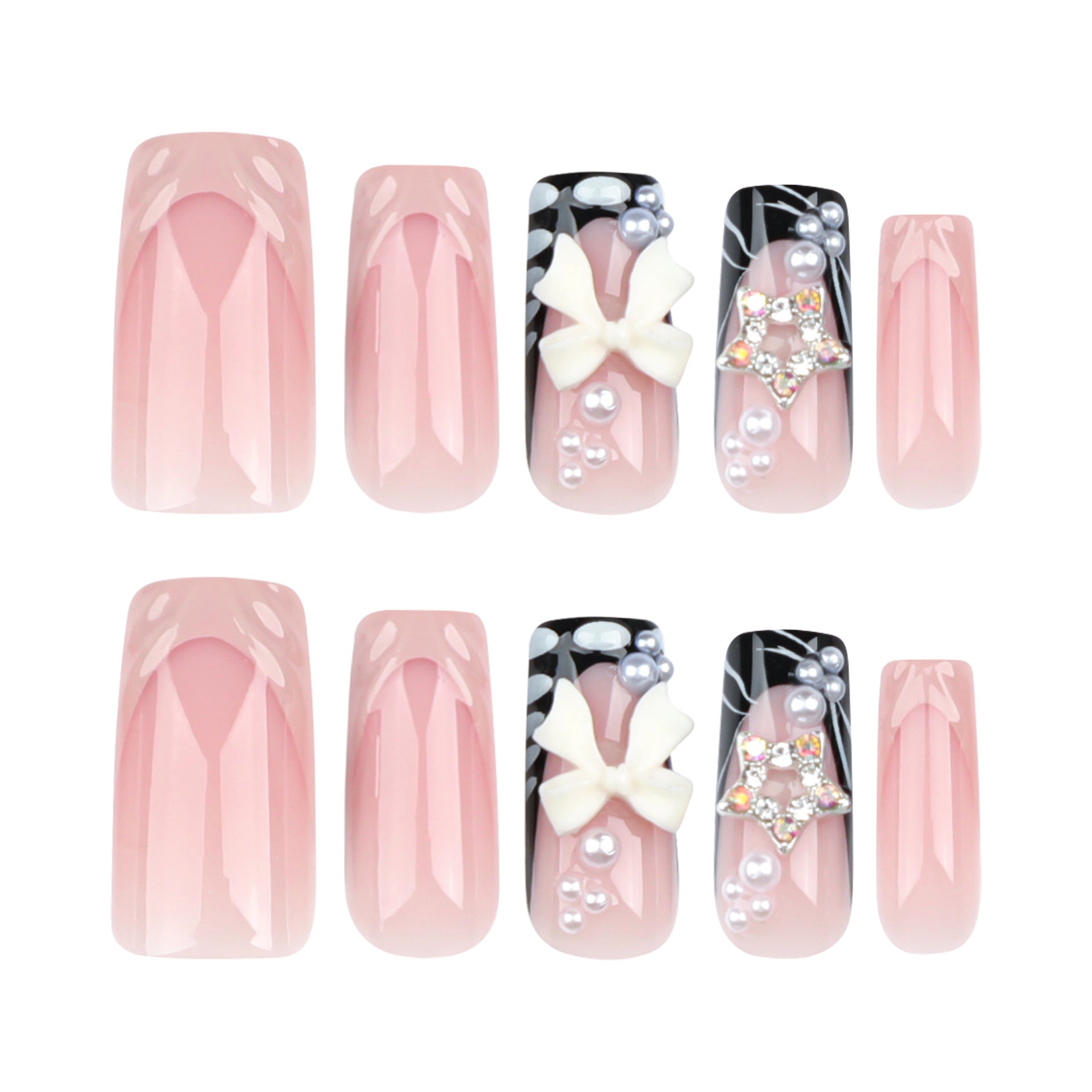 [Blink 3D Bowknot]   Medium/Coffin Nails    press on nails   24pcs/set