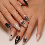 [Black Bowknot]   Medium/Almond Nails    press on nails   24pcs/set
