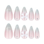 [Moderm Charming Bowknot]   Medium/Almond Nails    press on nails   24pcs/set