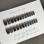 [Charm Blue]  Long/Squoval press on nails  24pcs/set