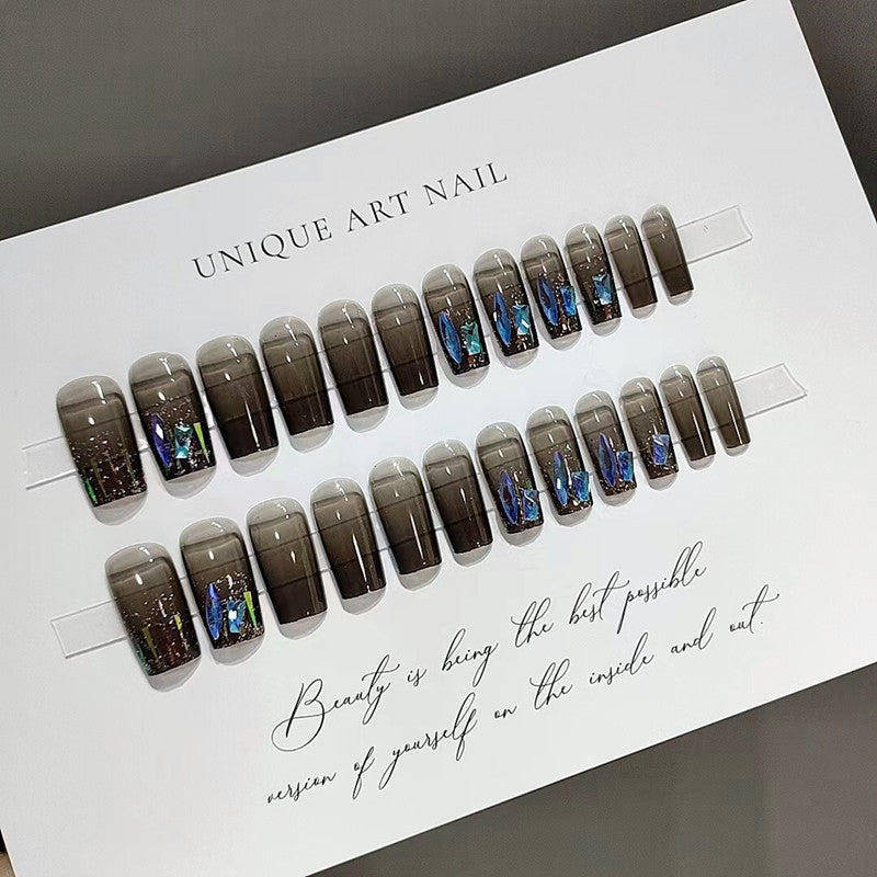 [Charm Blue]  Long/Squoval press on nails  24pcs/set