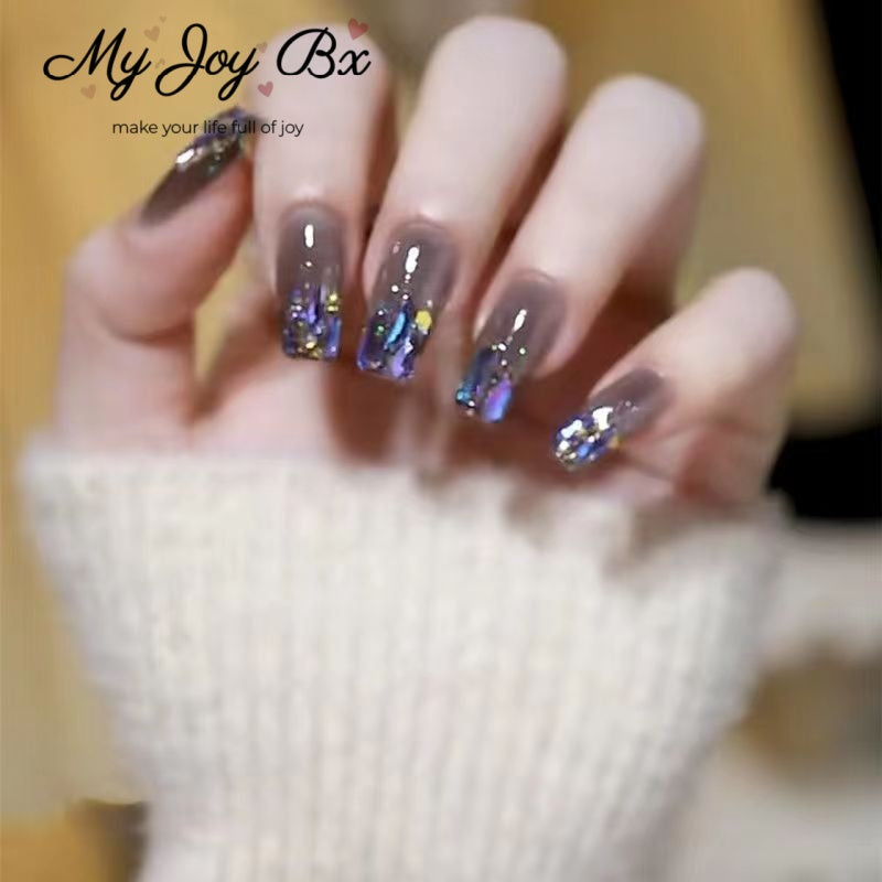 [Charm Blue]  Long/Squoval press on nails  24pcs/set