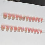 [3D Pink Flowers]   Medium/Coffin press on nails  24pcs/set