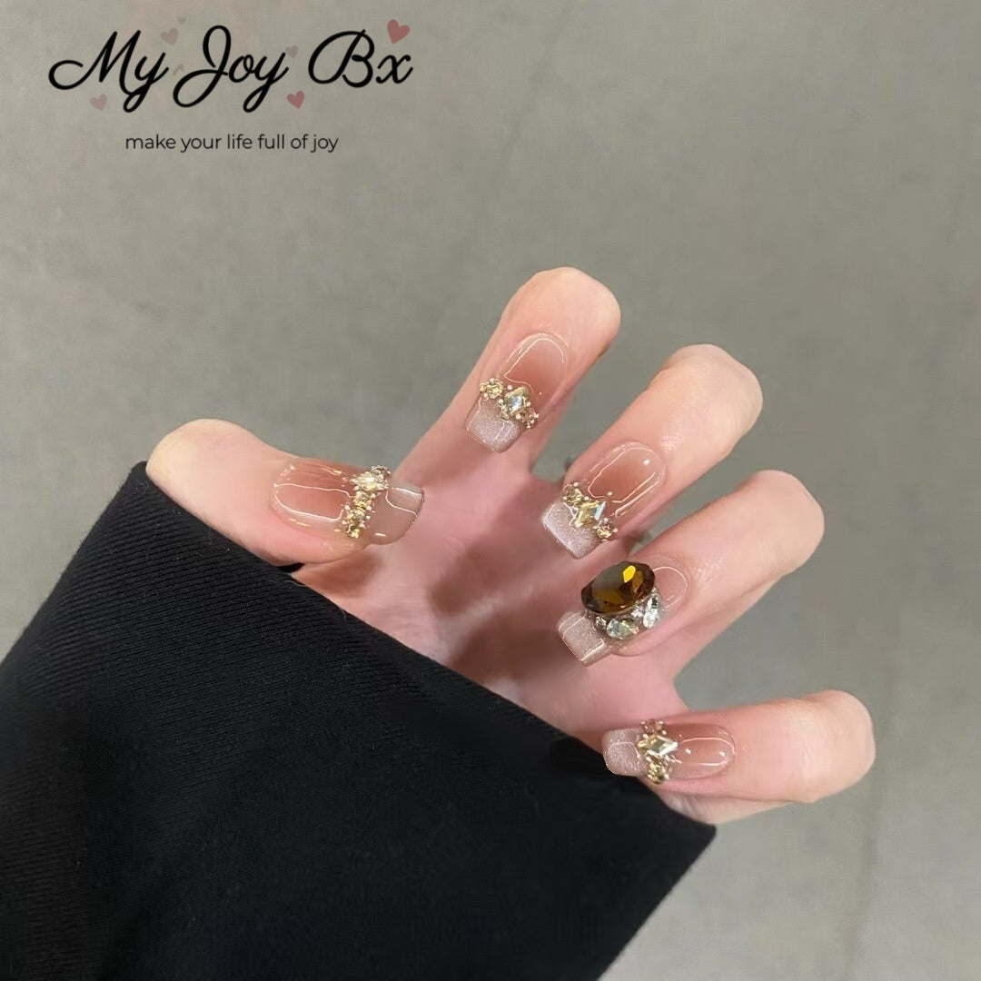 [Diamond Queen]   Medium/Squoval press on nails  10pcs/set