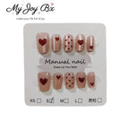 [Red Heart Dot]   Medium/Coffin press on nails 10pcs/set