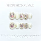 [Baroque butterfly]   (Handmade press on nails)  Short/Squoval Nails 10pcs/set