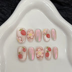 [Pink Love]   Short/Oval Handmade press on nails   10pcs/set
