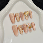 [Golden Medusa Snack]   (Handmade press on nails)  Medium/Oval Nails 10pcs/set