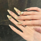 [Golden Medusa Snack]   (Handmade press on nails)  Medium/Oval Nails 10pcs/set