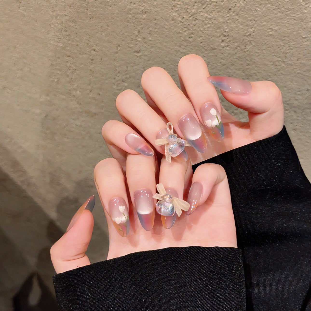 [Monet's Garden]   (Handmade press on nails)  Medium/Almond Nails 10pcs/set