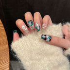 [Charming Christmas Snow]   (Handmade press on nails)  Medium/Ballerina Nails 10pcs/set