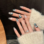 [Charming Christmas Snow]   (Handmade press on nails)  Medium/Ballerina Nails 10pcs/set