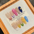 [Happy Dopamine]   Medium/Almond Handmade press on nails  10pcs/set