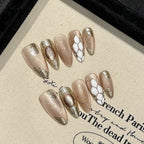 [Delicate Golden Medusa]   (Handmade press on nails)  Medium/Almond Nails 10pcs/set