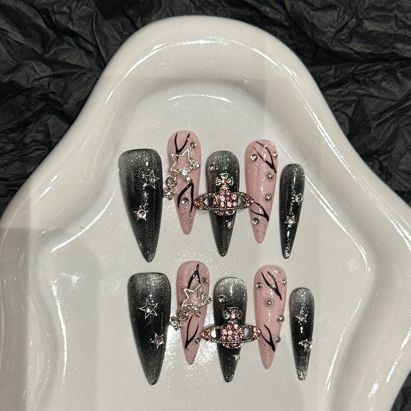 [Rounding Planet]   Long/Stiletto Handmade press on nails   10pcs/set