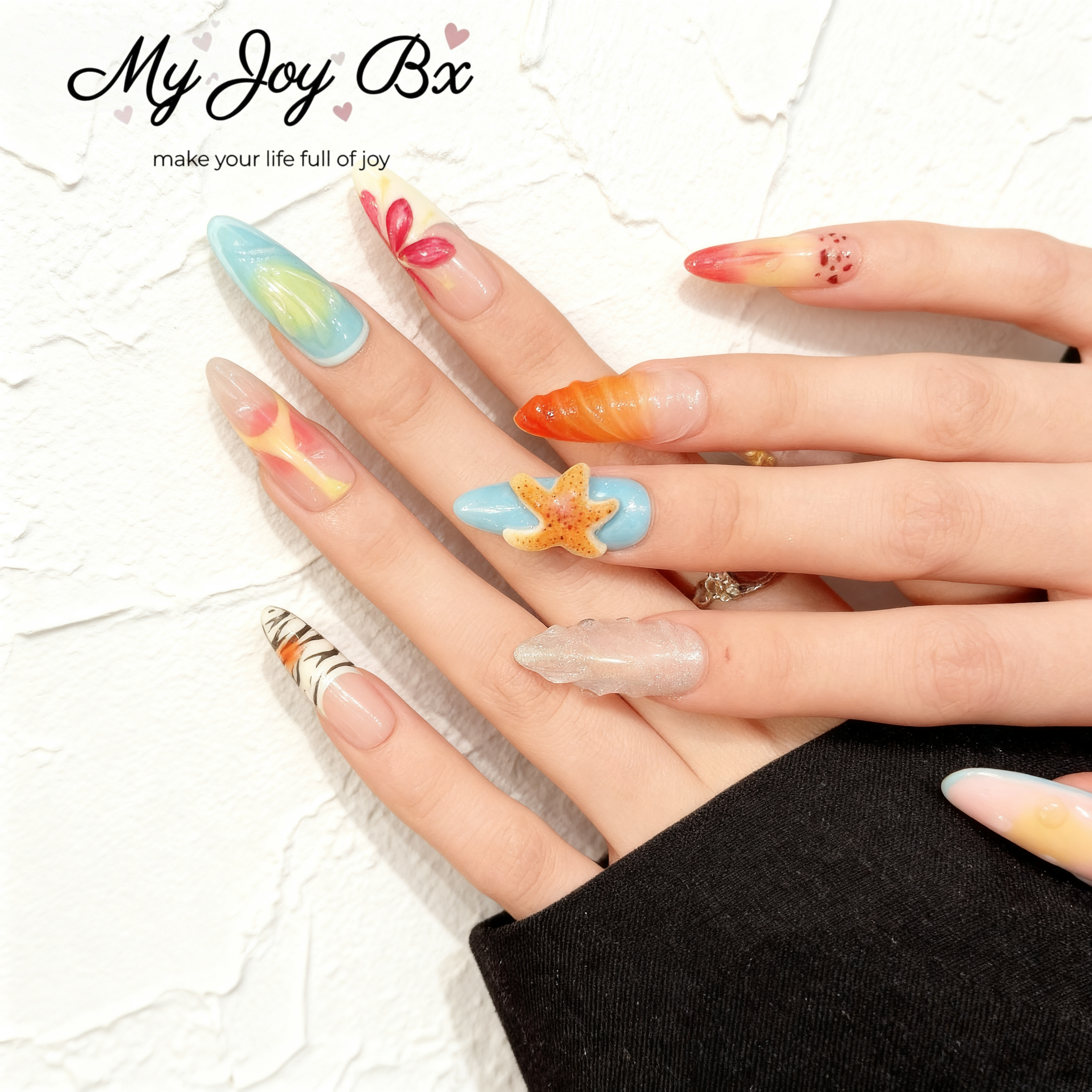 [Island Vacation]   Long/Almond Handmade press on nails  10pcs/set