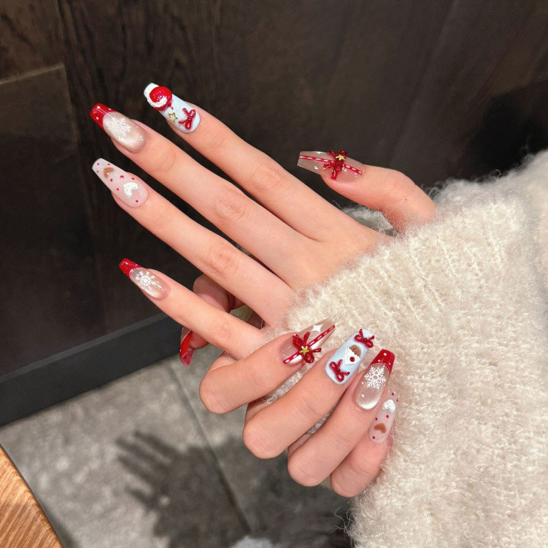 [Merry Christmas Gift]   (Handmade press on nails)  Long/Ballerina Nails 10pcs/set