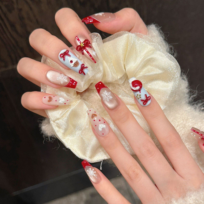 [Merry Christmas Gift]   (Handmade press on nails)  Long/Ballerina Nails 10pcs/set