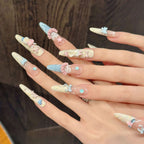 [Sweet Candy]   (Handmade press on nails)  Long/Stiletto Nails 10pcs/set