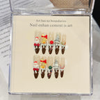 [Christmas Chocolate Cake]   (Handmade press on nails)  Long/Stiletto Nails 10pcs/set