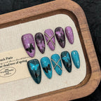 [Double Color Butterfly]   (Handmade press on nails)  Medium/Almond Nails 10pcs/set