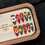 [Christmas Party]   (Handmade press on nails)  Long/Stiletto Nails 10pcs/set