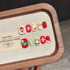 [Cute Christmas Gift]   (Handmade press on nails)  Short/Oval Nails 10pcs/set