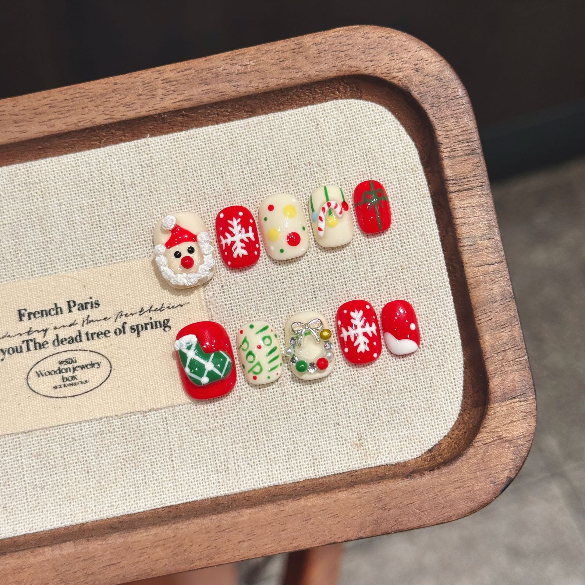 [Cute Christmas Gift]   (Handmade press on nails)  Short/Oval Nails 10pcs/set