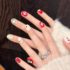 [Cute Christmas Gift]   (Handmade press on nails)  Short/Oval Nails 10pcs/set