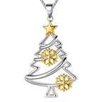 Christmas Tree Pendant Necklace Hollow Out Snowflake Pendant Gift for Women