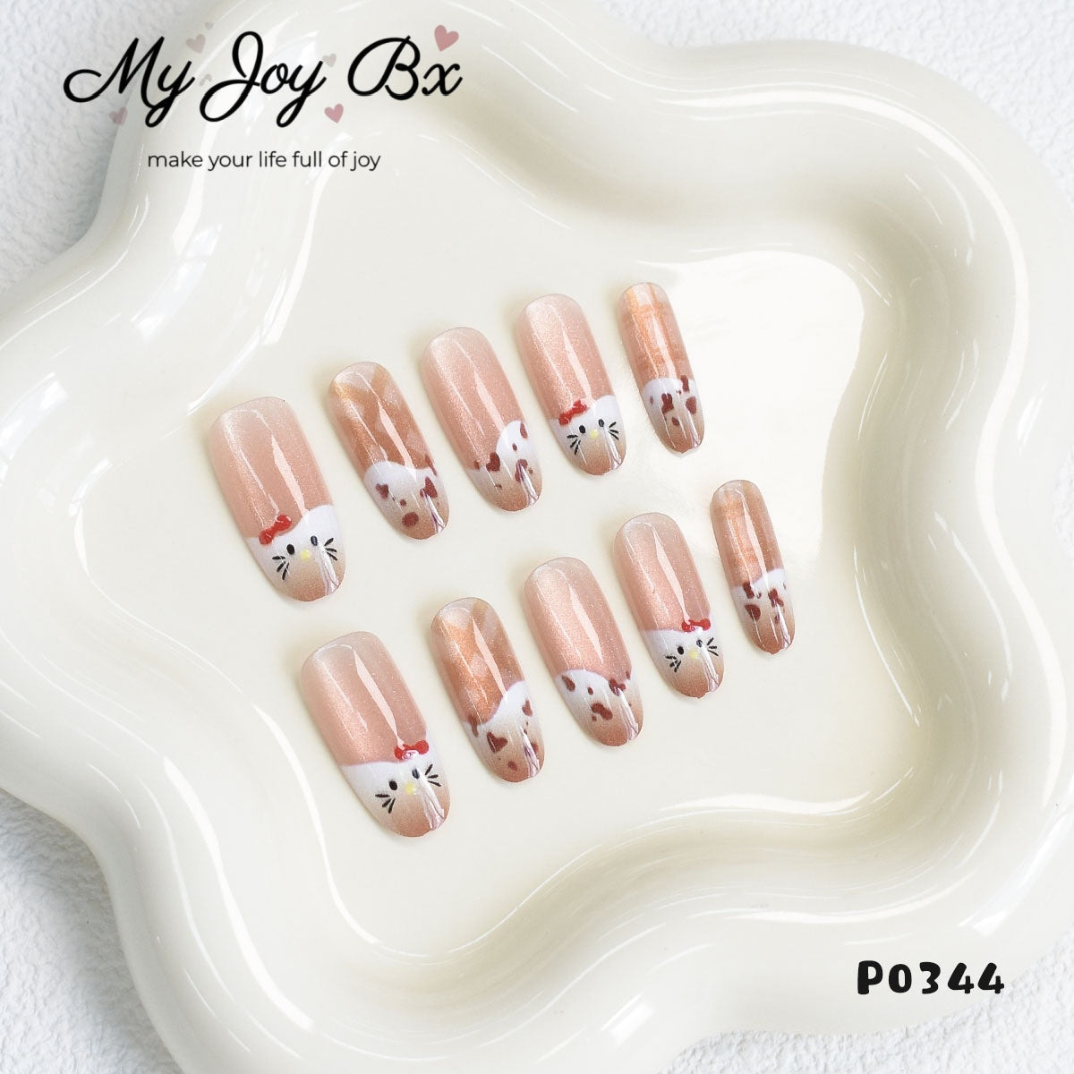 [Leopard Cat]   Medium/Oval  press on nails   10pcs/set