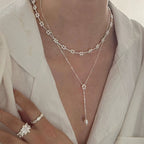 Pearl Woven Flower Necklace Unique Stylish Trendy Versatile Choke Stackable Necklace Fashion Jewelry